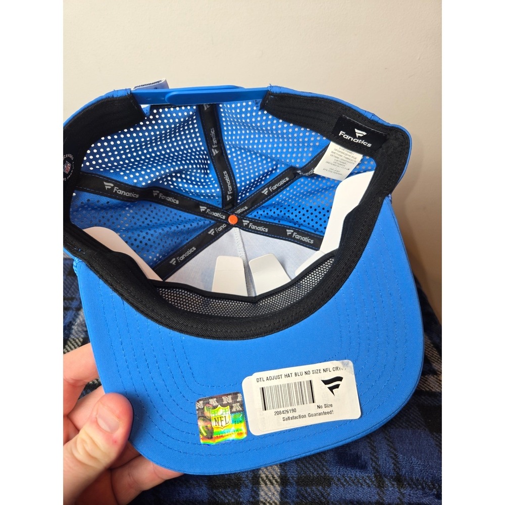 Detroit Lions Fanatics Cryptic Blue Trucker Adjustable Hat - Picture 4 of 5